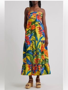 FARM Rio | Dresses | Farm Rio Pineapple Beach Embroidered Maxi Dress Nwt |  Poshmark
